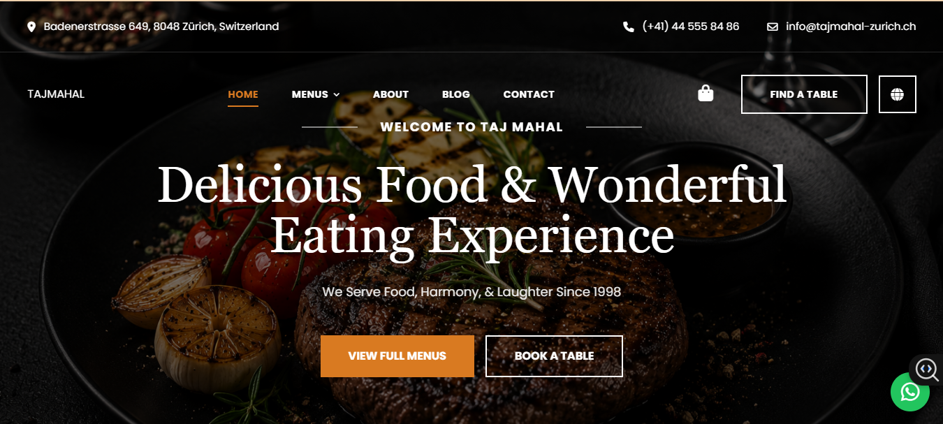 Booking Restaurant Website